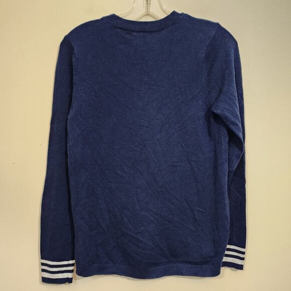 Lisa Todd navy & lime green heart throb sweater woman's size extra small - Picture 4 of 8